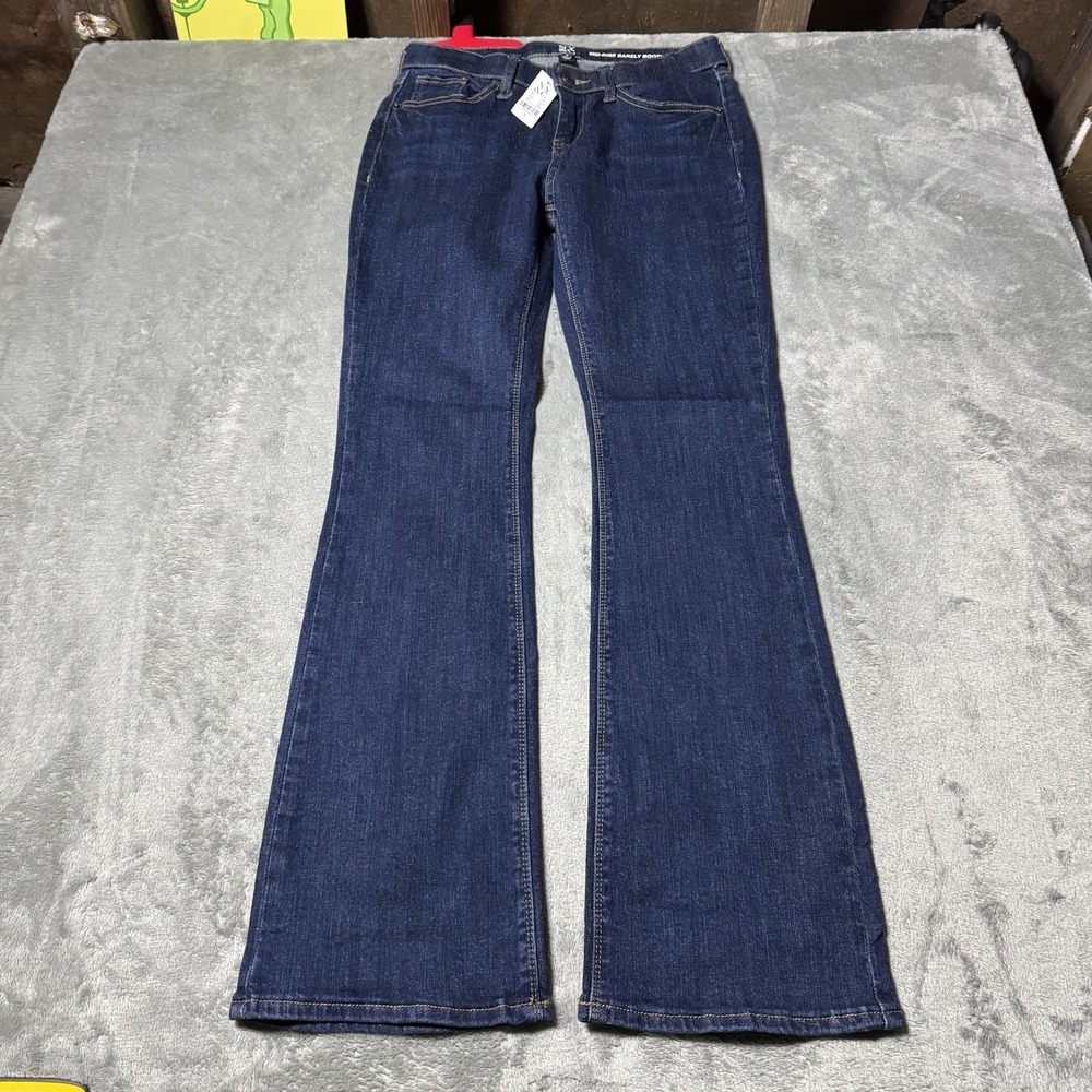NY&C Women's Size 6 Mid Rise Barely Boot Stretch Blue Jeans‎ NWT Y2K Retro